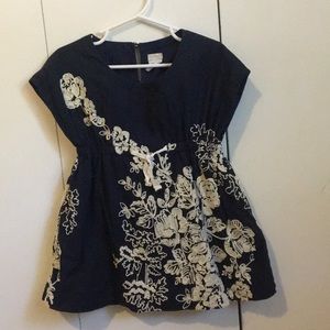 Gorgeous J Crew/Crewcuts Navy Dress w/ Embroidery